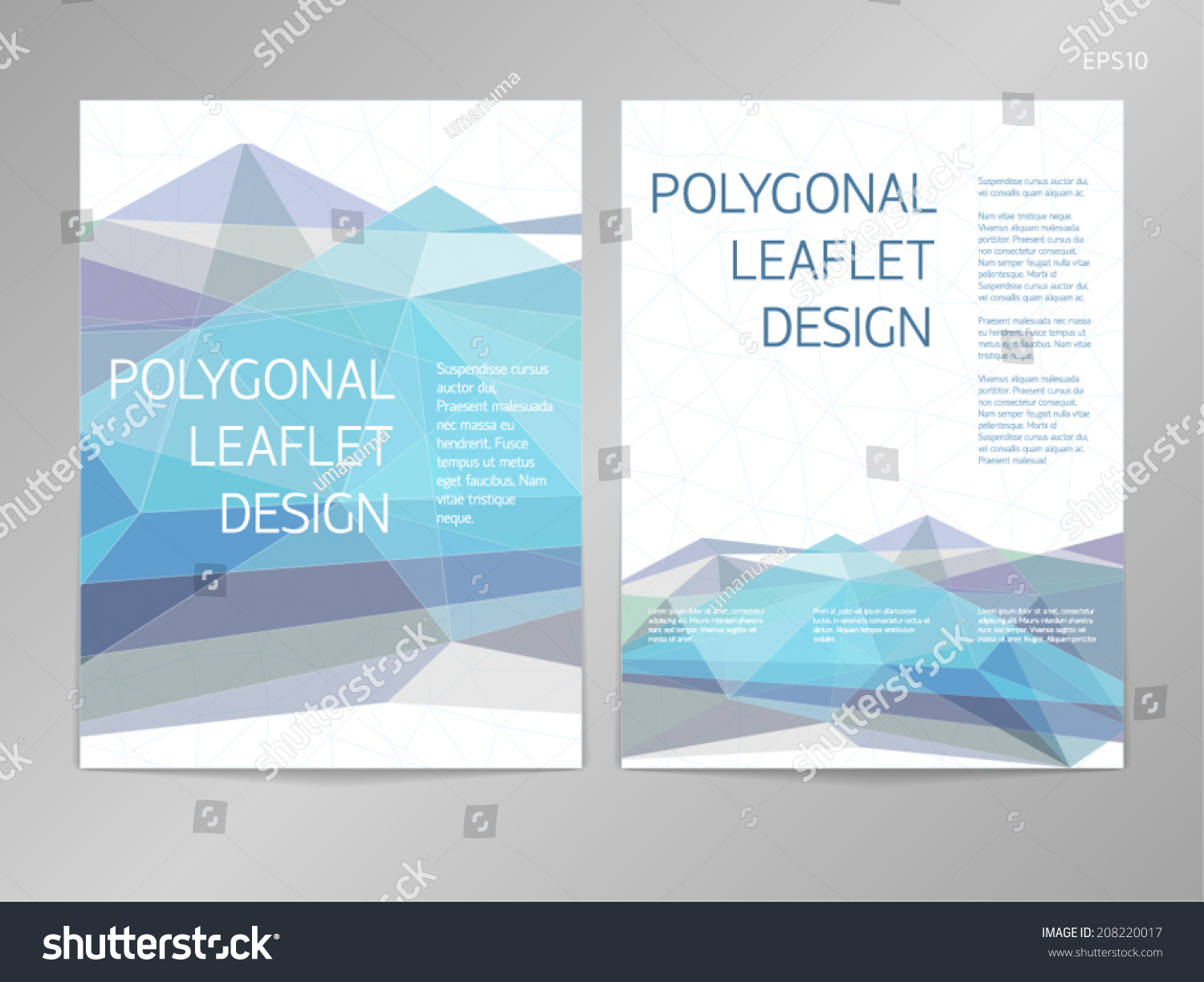 Threecolumn Doublesided Vector Leaflet Brochure Cover Stock With One Sided Brochure Template