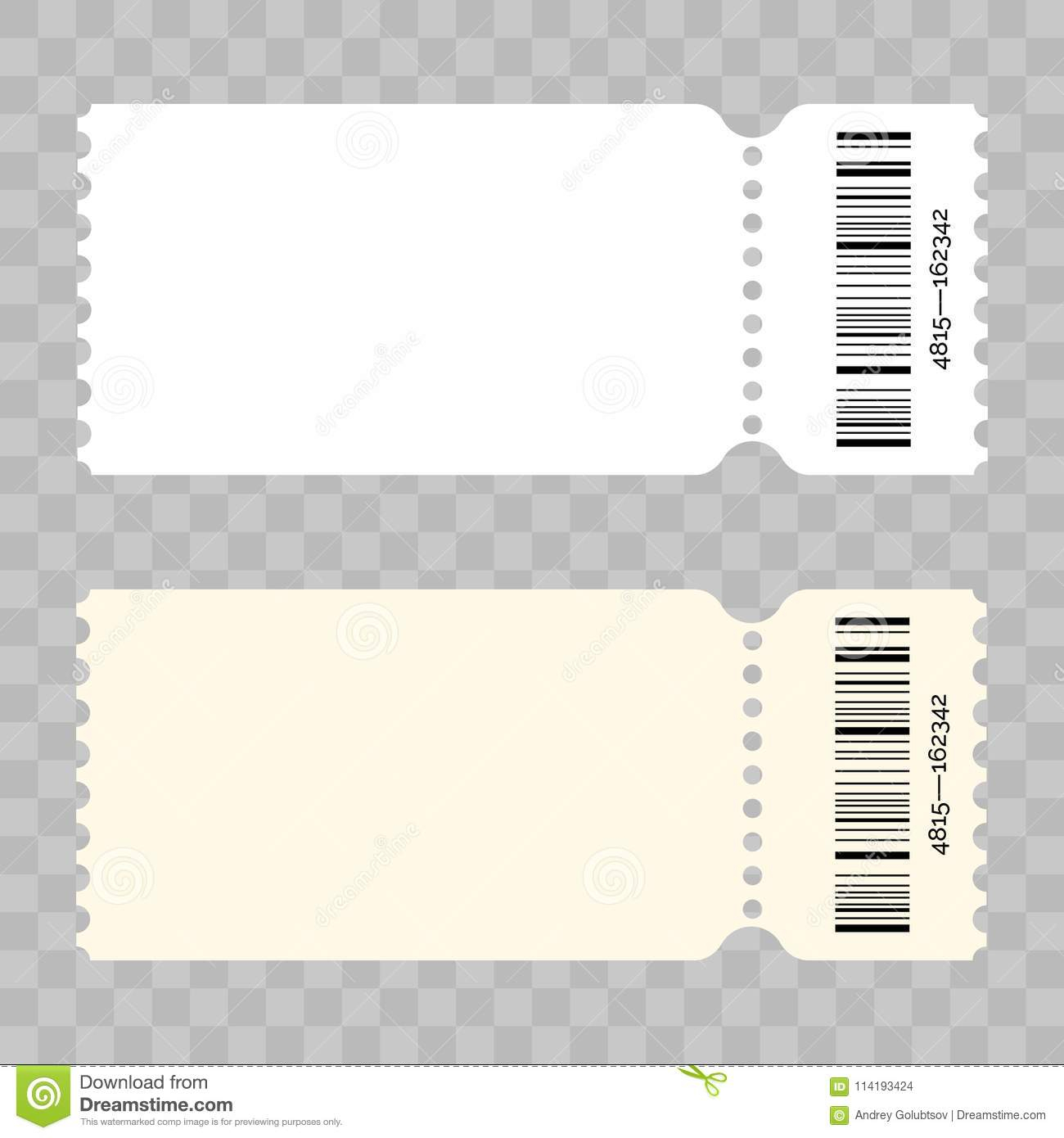 Ticket Blank Vector Modern White Template Stock Vector Pertaining To Blank Admission Ticket Template