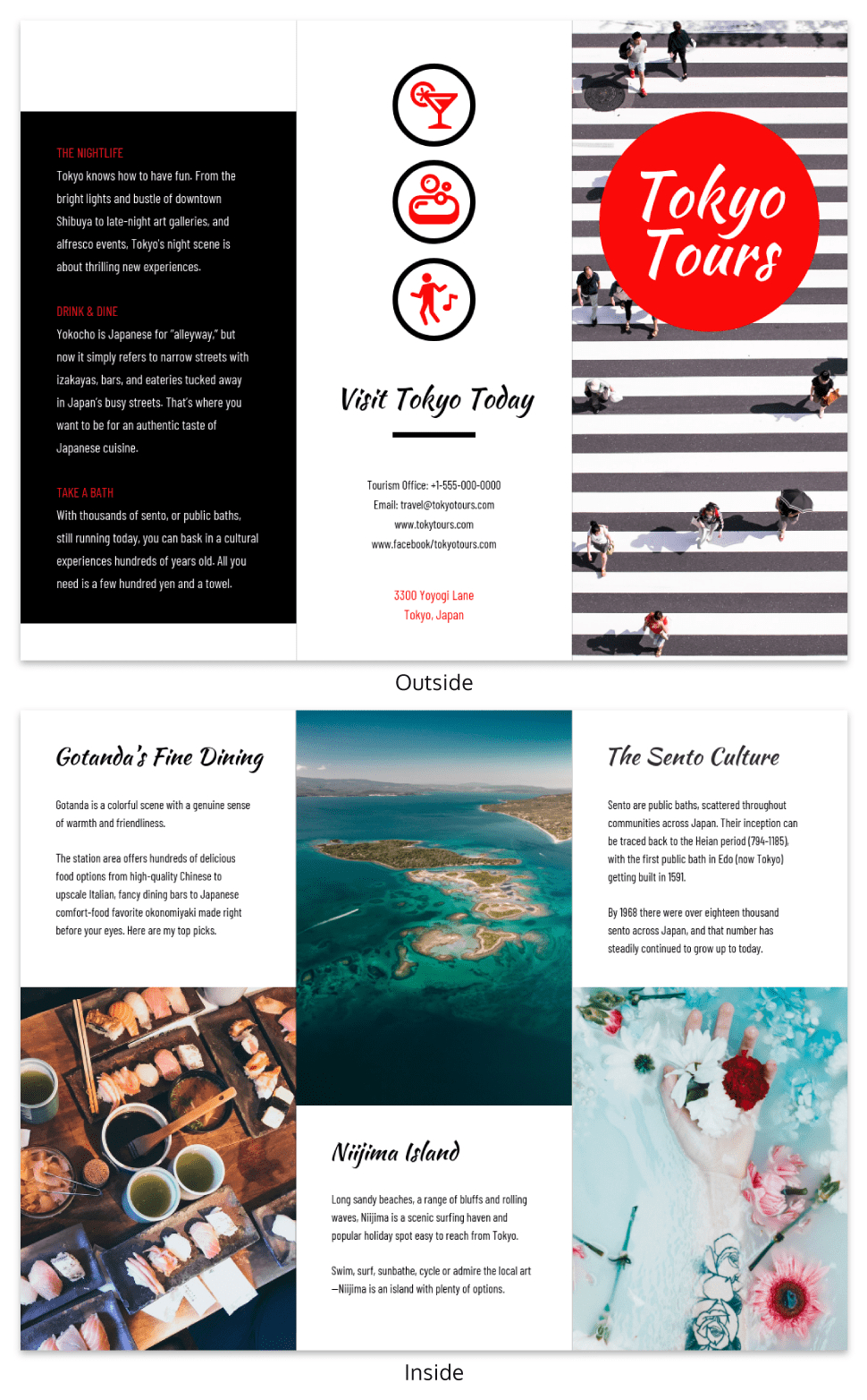 Tokyo Professional Travel Tri Fold Brochure Template For Island Brochure Template