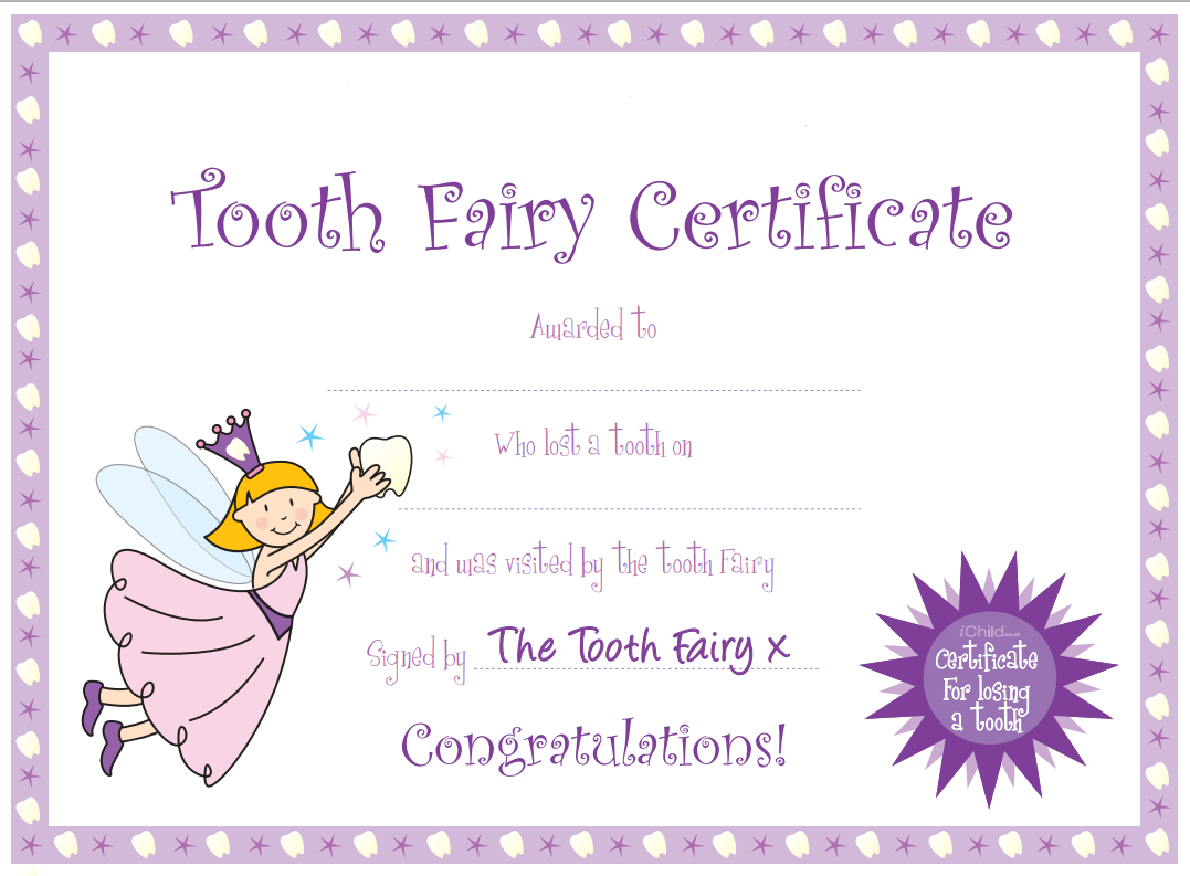 Tooth Fairy Certificate … | Yaidies Fairy | Tooth Fairy In Tooth Fairy Certificate Template Free