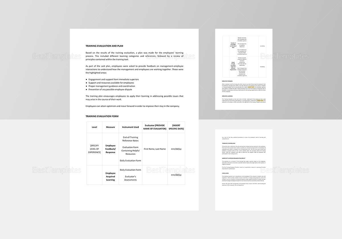 Training Evaluation Report Template With Training Evaluation Report Template