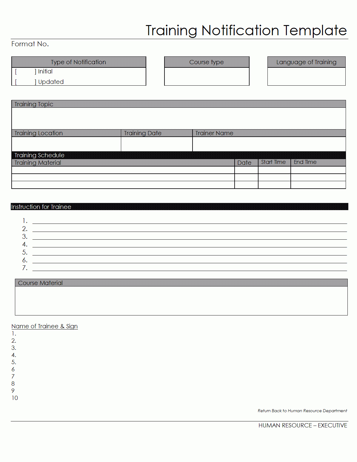 Training Notification Template – Inside After Training Report Template