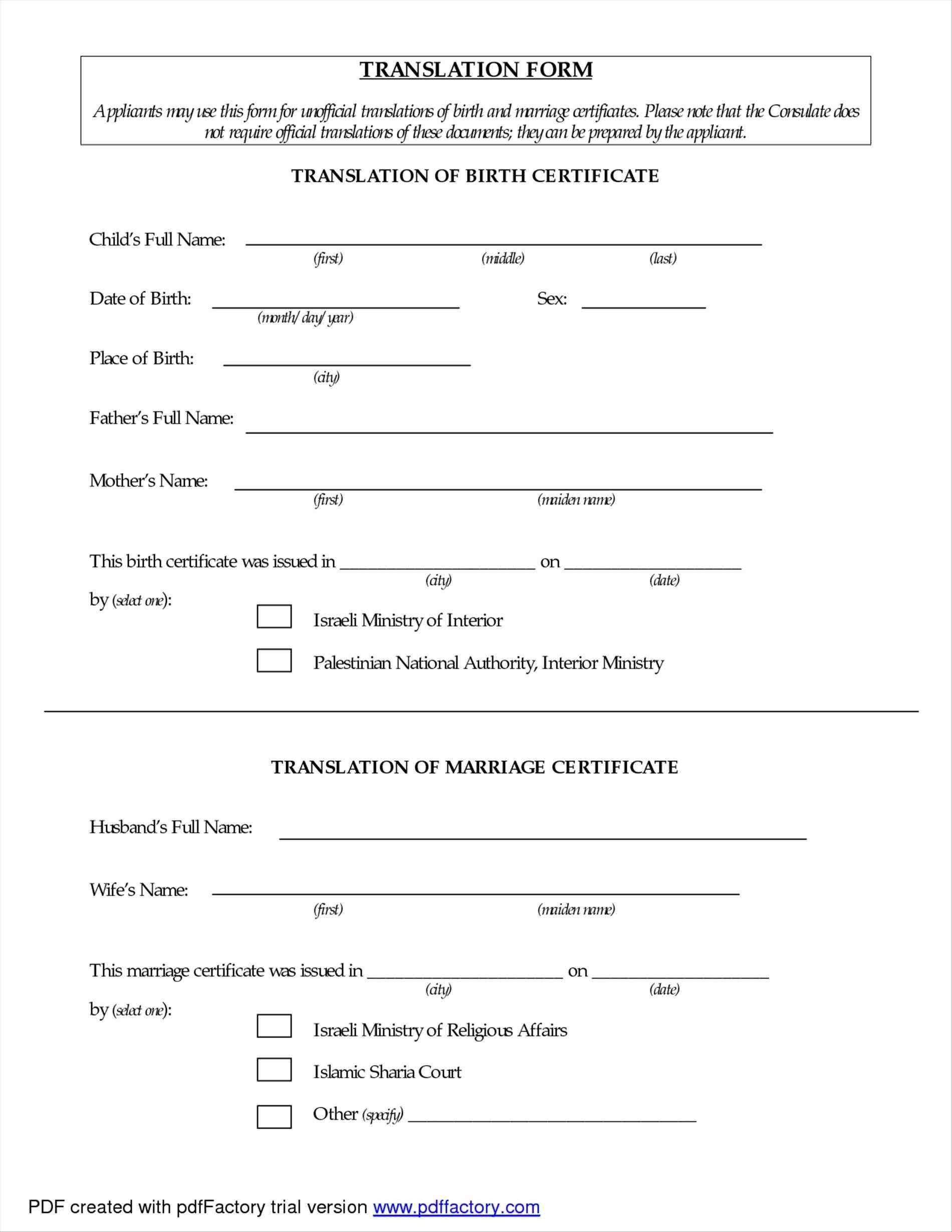 Translate Marriage Certificate From Spanish To English With Spanish To English Birth Certificate Translation Template