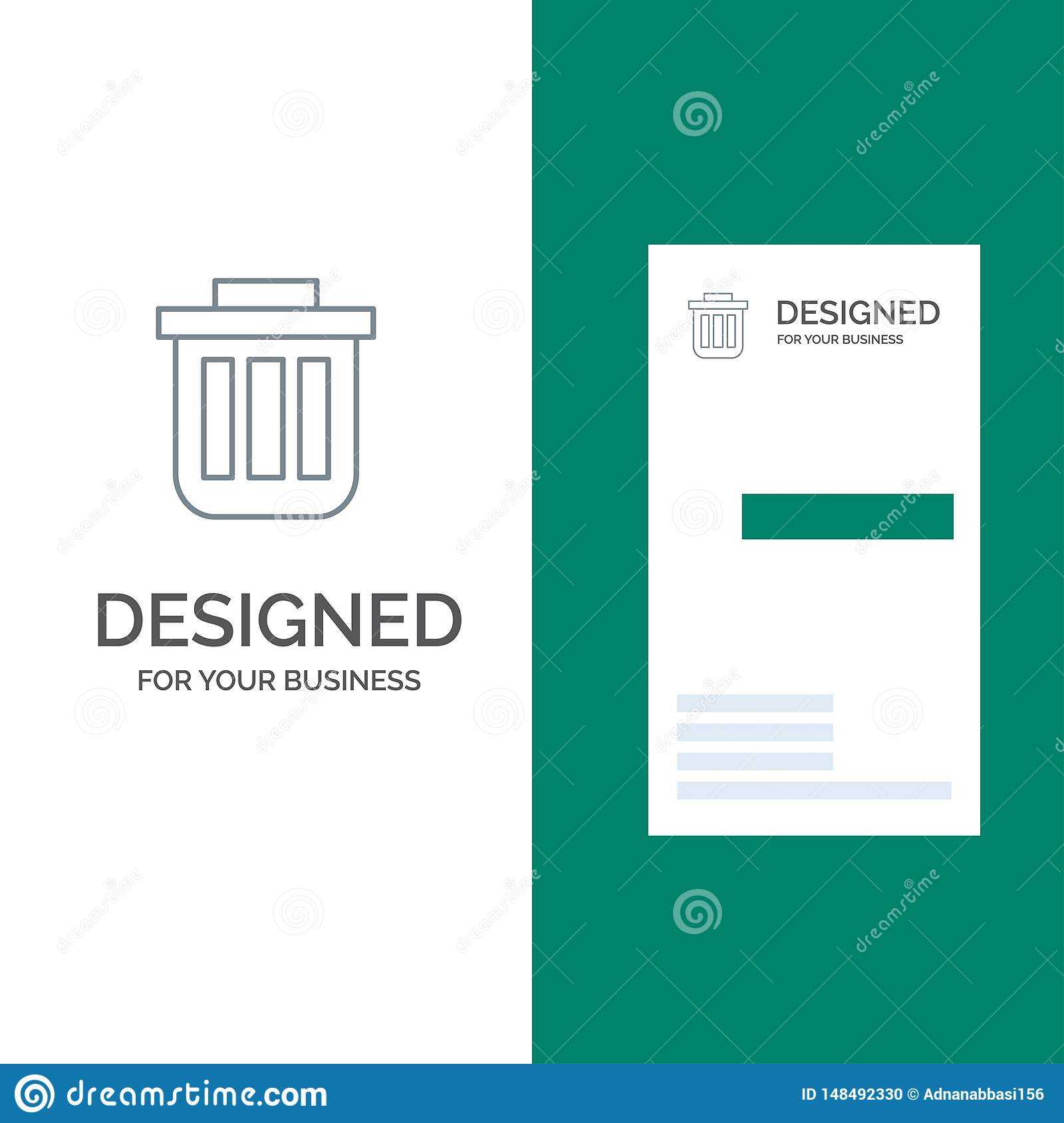 Trash, Basket, Bin, Can, Container, Dustbin, Office Grey With Bin Card Template