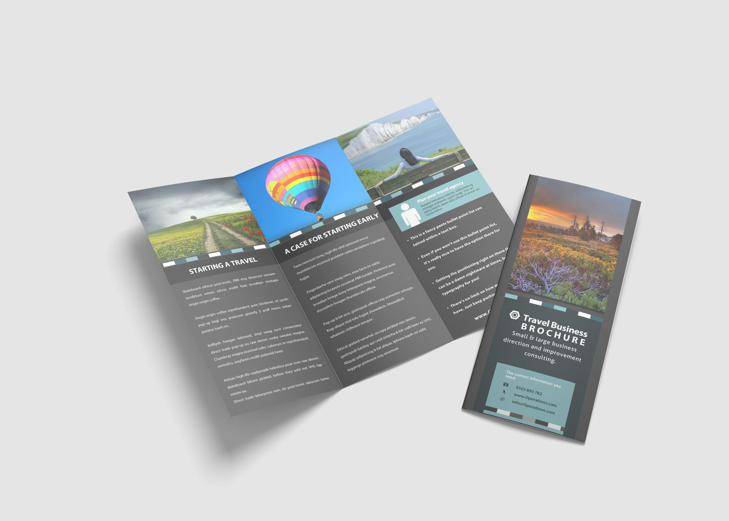 Travel Agency Tri Fold Brochure Design Template | 99Effects In Pop Up Brochure Template