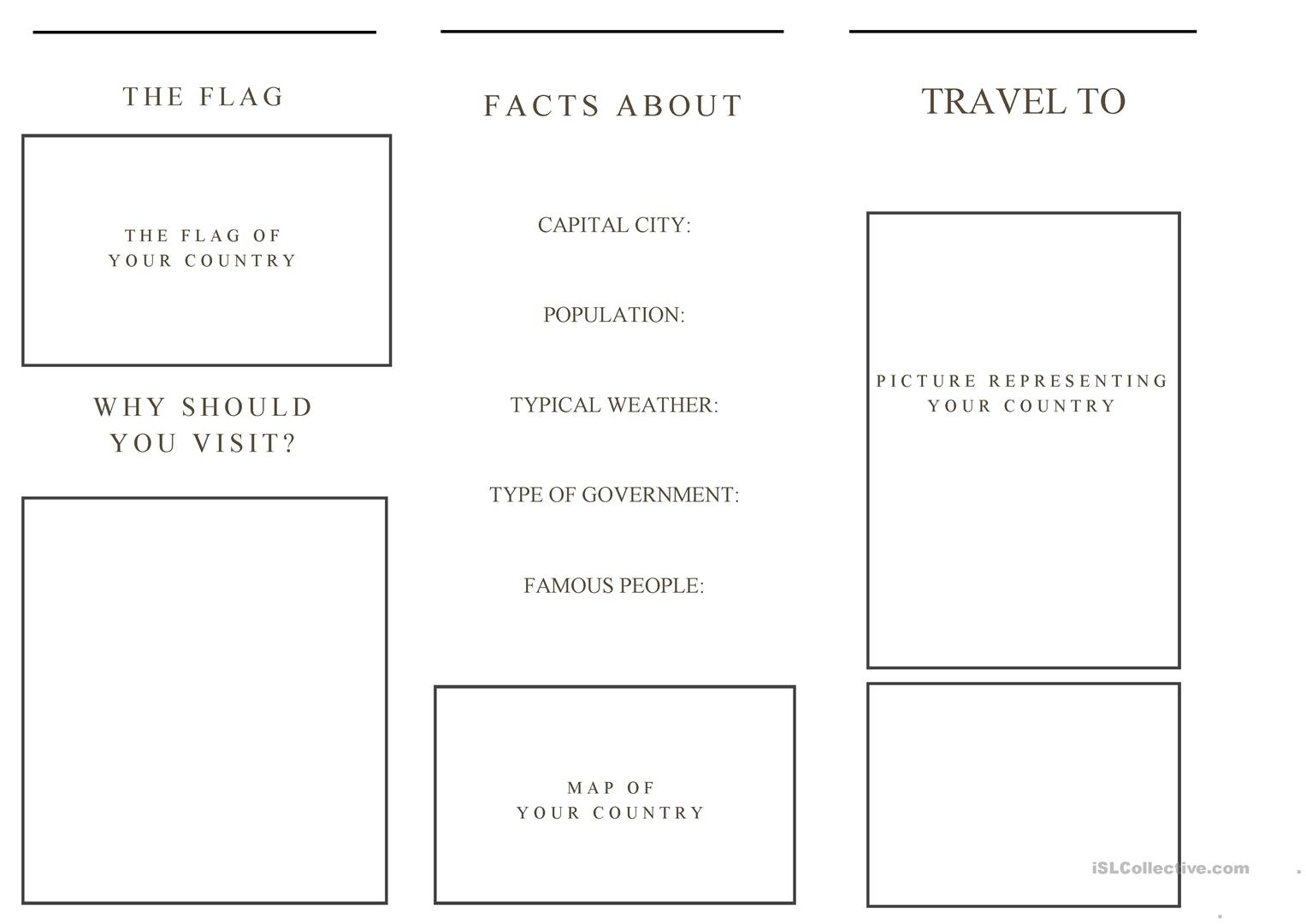 Travel Brochure Template And Example Brochure – English Esl With Travel Brochure Template For Students
