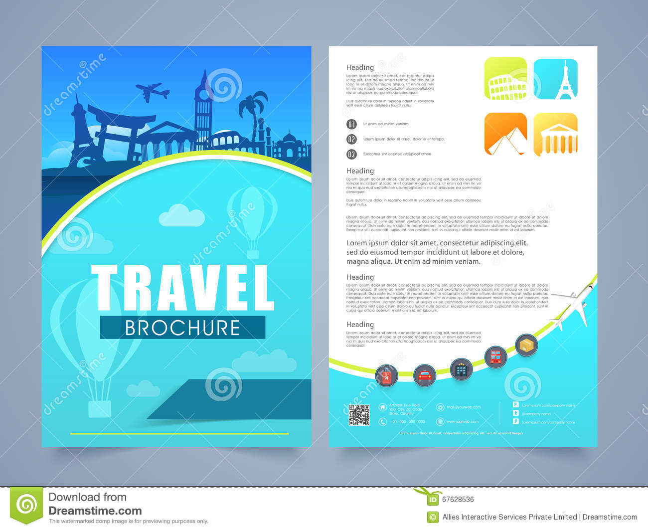 Travel Brochure, Template Or Flyer Design. Stock Inside Travel And Tourism Brochure Templates Free