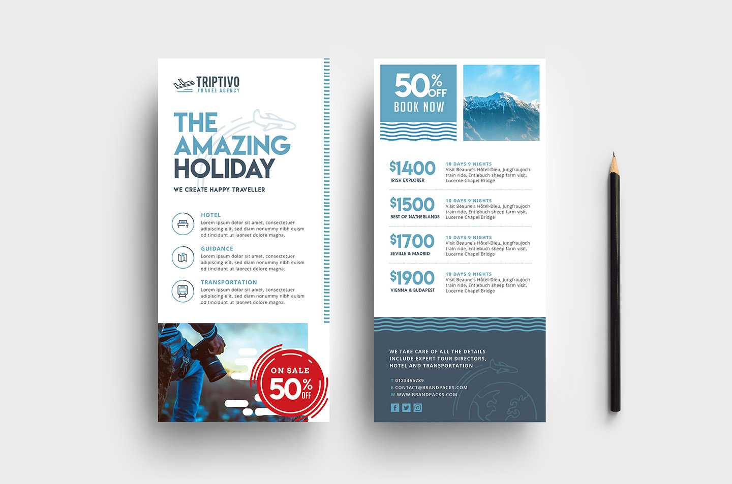 Travel Company Dl Card Template In Psd, Ai & Vector – Brandpacks Intended For Dl Card Template