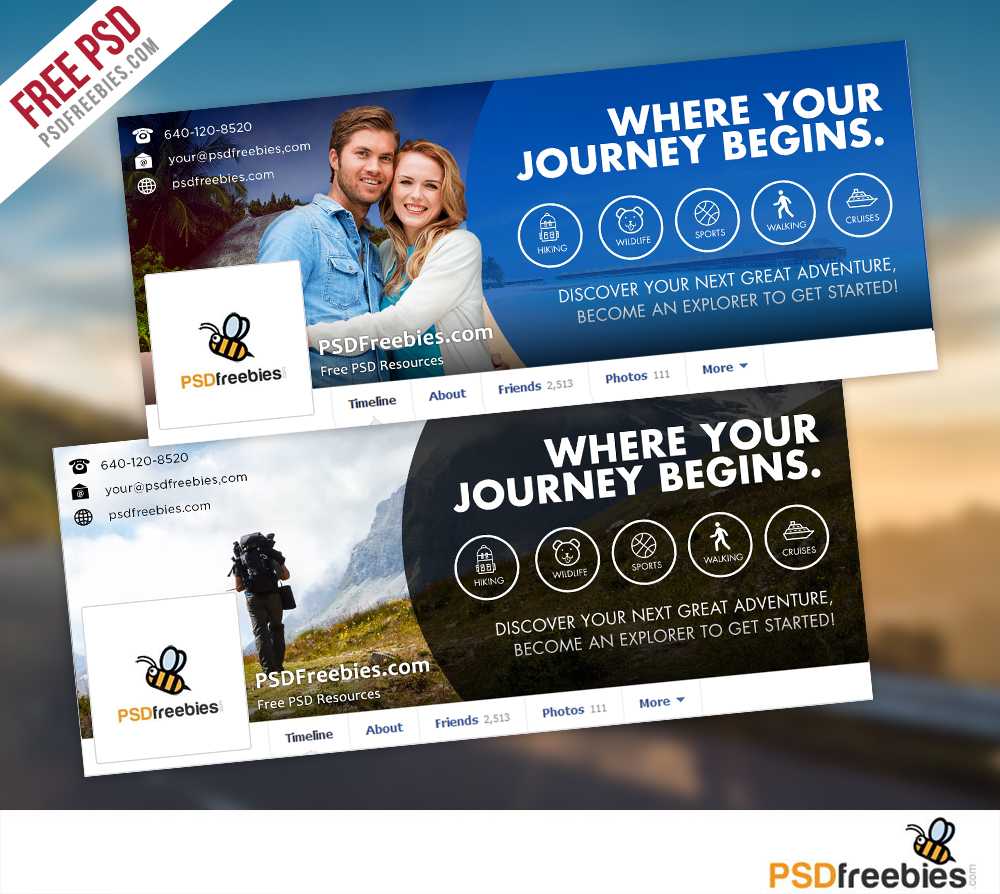 Travel Facebook Timeline Covers Free Psd Templates Within Facebook Banner Template Psd