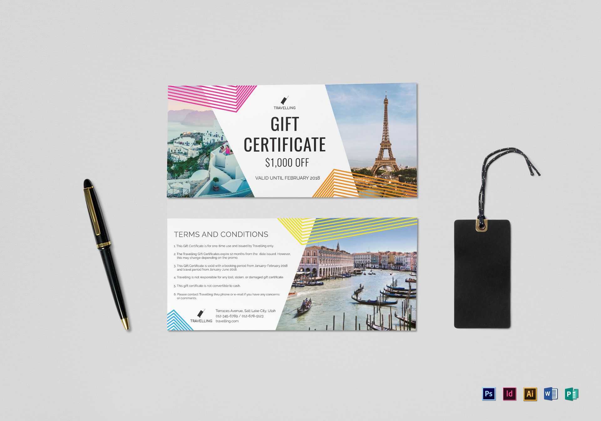 Travel Gift Certificate Template With Gift Certificate Template Publisher