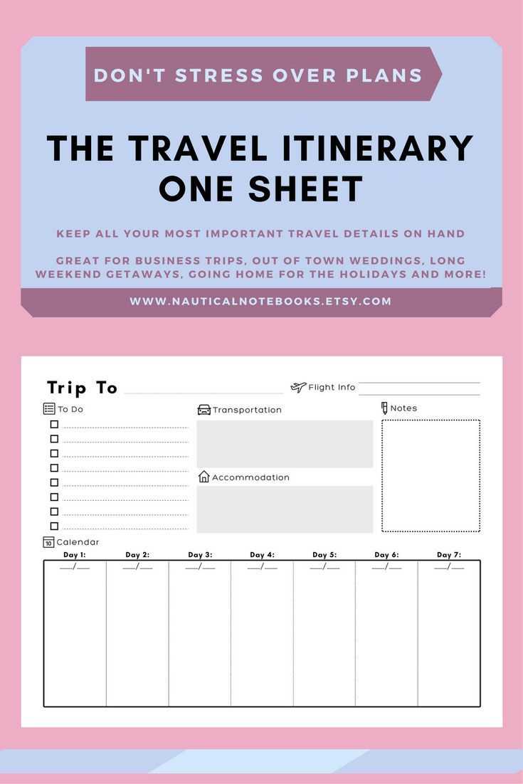 Travel Itinerary Template | Family Travel Planner Inside Blank Trip Itinerary Template