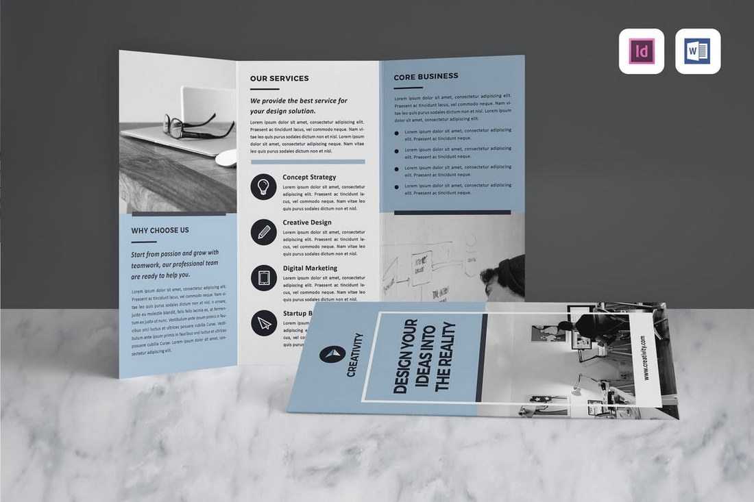 Tri Fold Brochure A4 Indesign Template #1517 Regarding Tri Fold Brochure Template Indesign Free Download