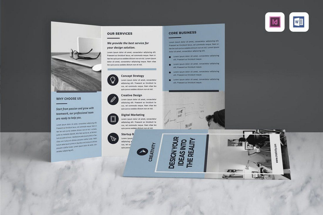 Tri Fold Brochure A4 Indesign Template #1517 Within Adobe Indesign Tri Fold Brochure Template