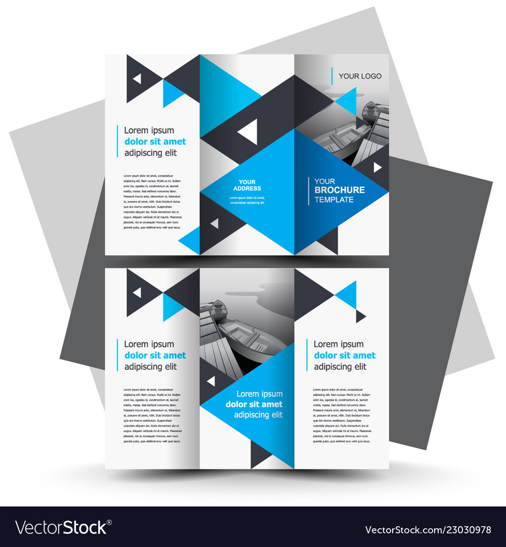 Tri Fold Brochure Design Template Blue Color For E Brochure Design Templates