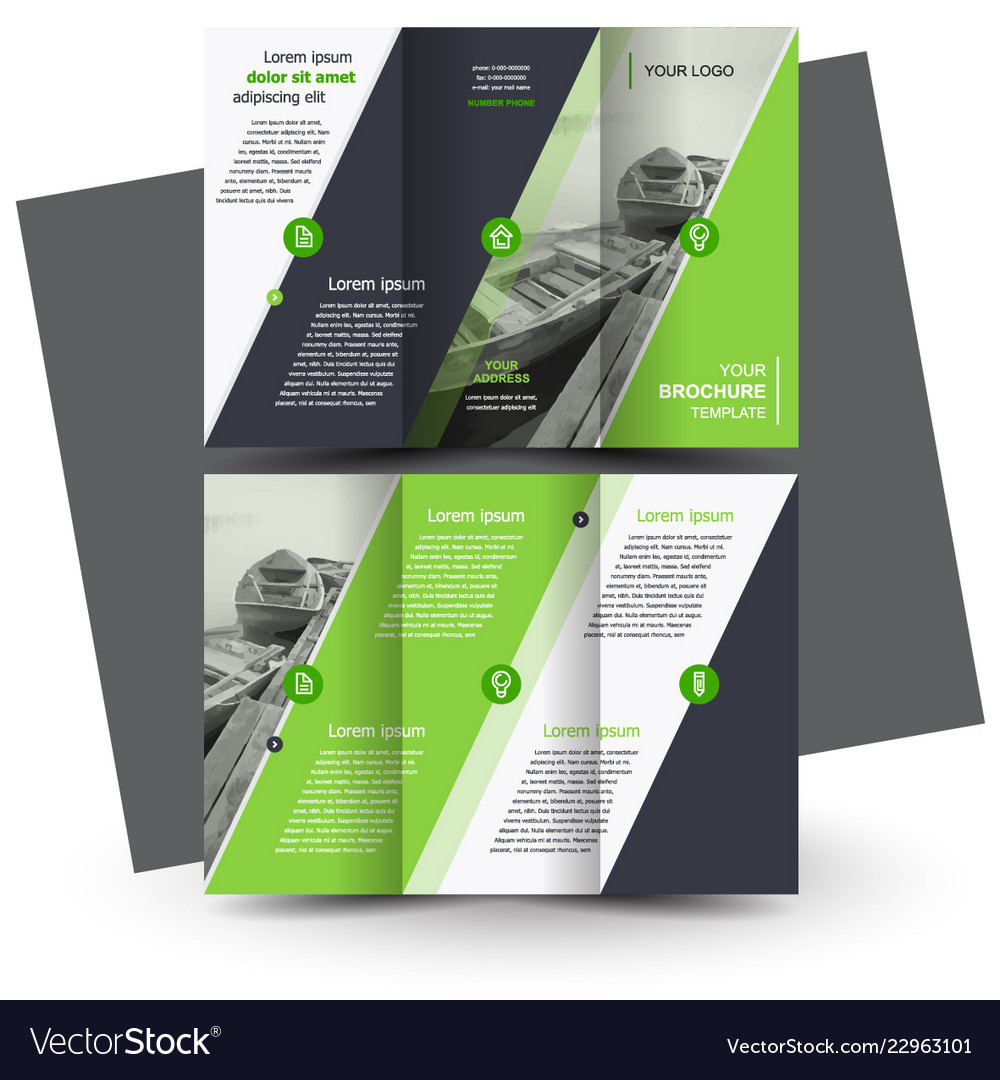 Tri Fold Brochure Design Template Green Within Tri Fold Brochure Ai Template