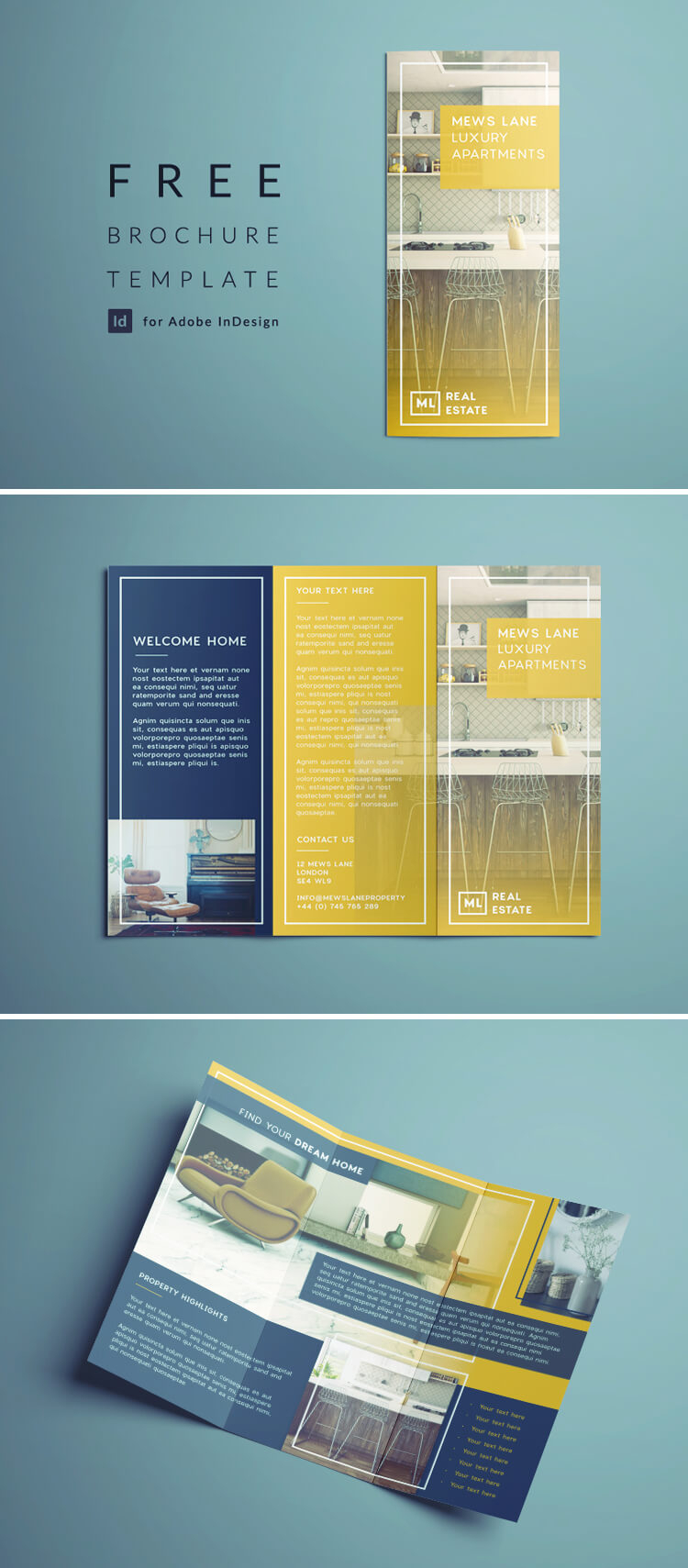 Tri Fold Brochure | Free Indesign Template For Brochure Templates Free Download Indesign