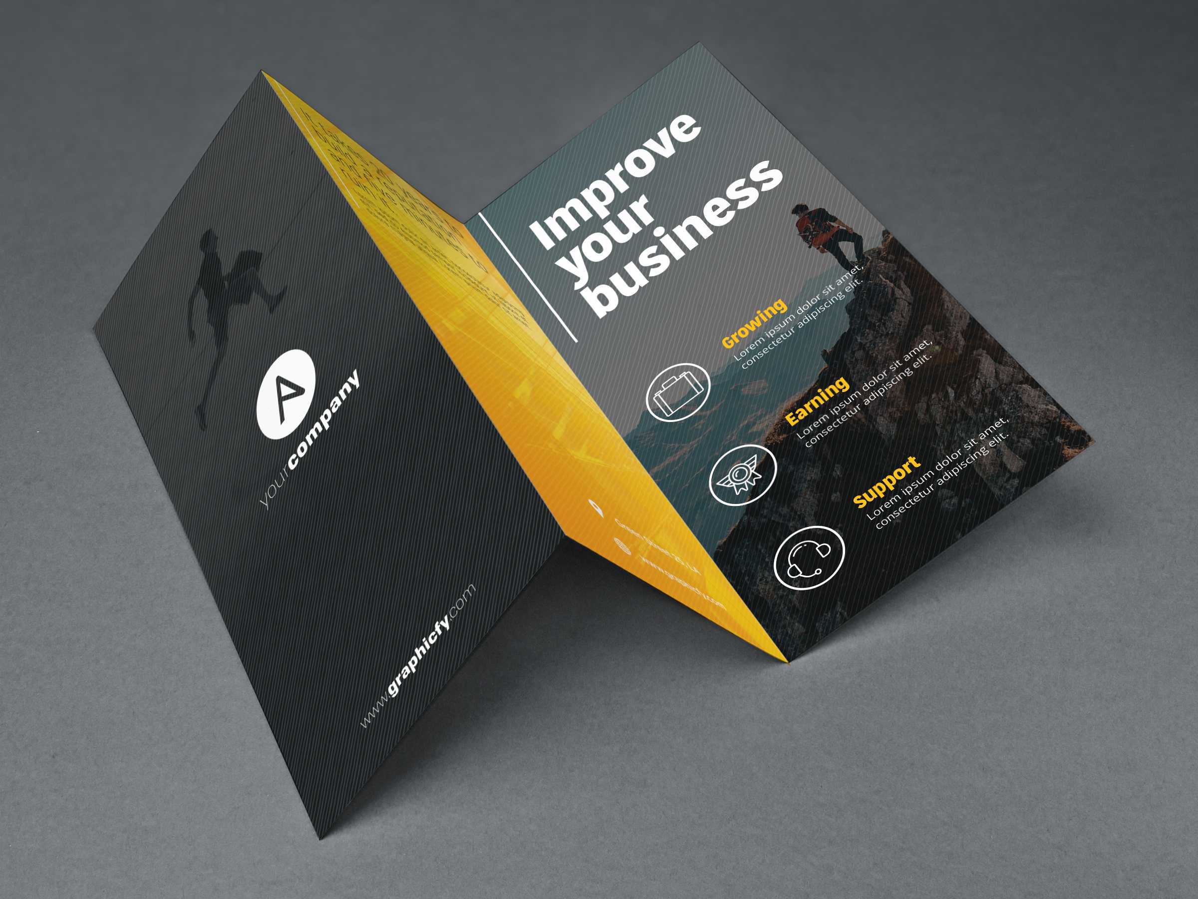 Tri Fold Brochure Template Psd Regarding 3 Fold Brochure Template Psd