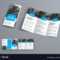 Tri Fold Brochure Template With Blue Rectangular With 3 Fold Brochure Template Free