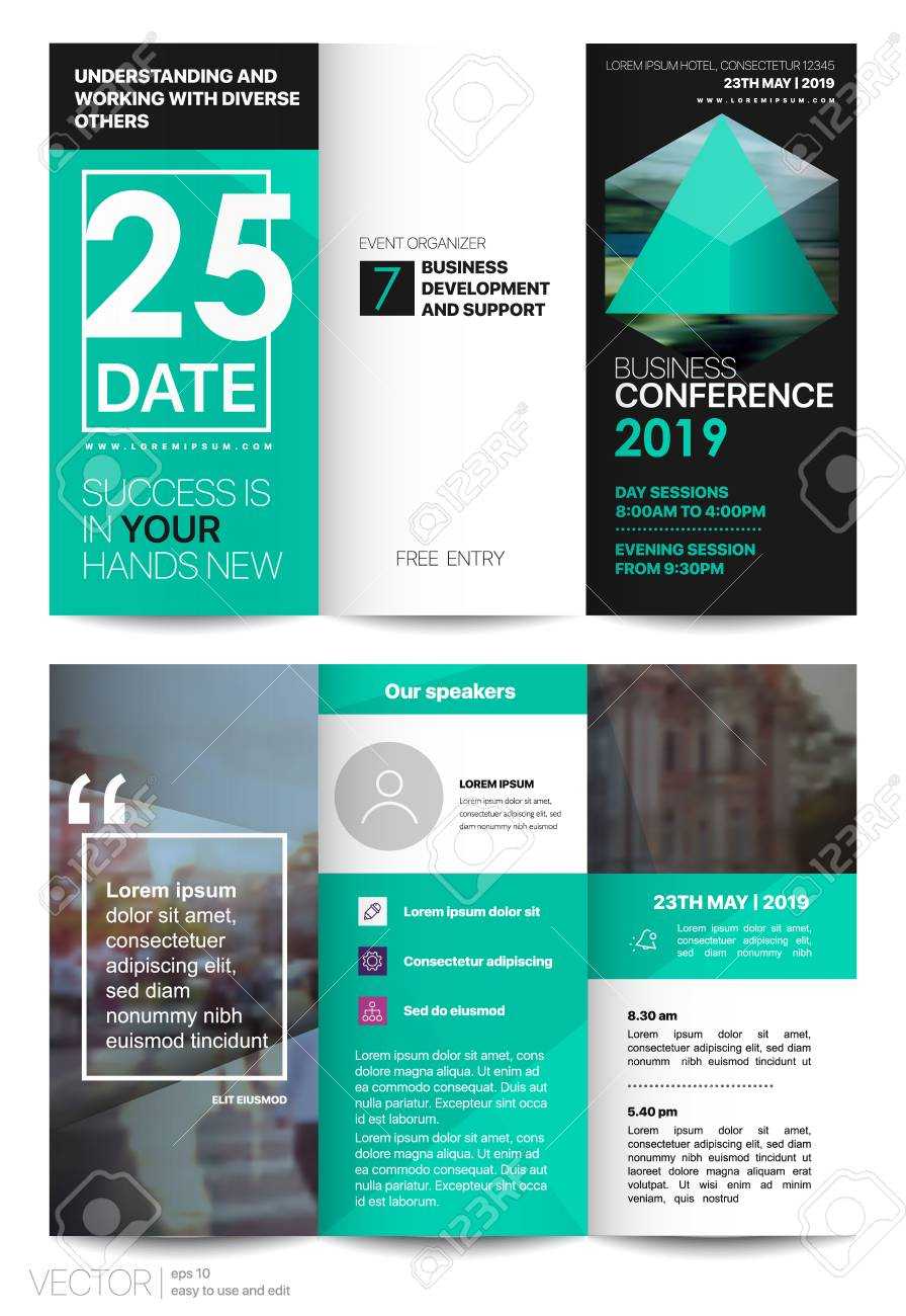 Tri Fold Business Brochure. Creative Corporate Business Template.. With Free Tri Fold Business Brochure Templates