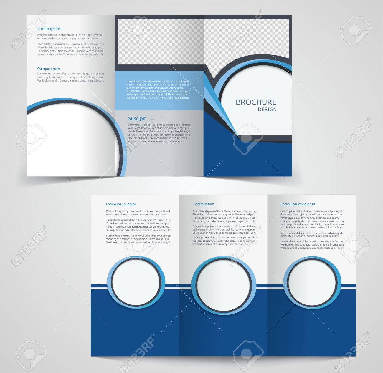 Tri Fold Business Brochure Template, Two Sided Template Design,.. For Double Sided Tri Fold Brochure Template