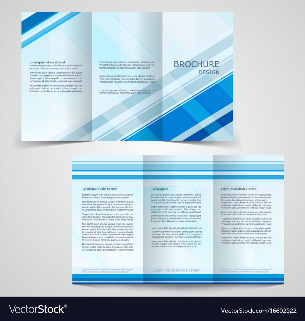 Tri Fold Business Brochure Template Two Sided Vector Image Intended For Double Sided Tri Fold Brochure Template