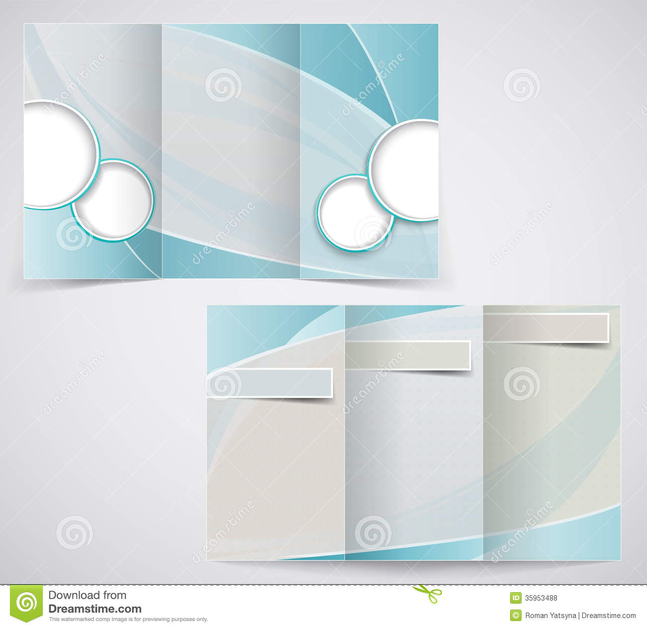 Tri Fold Business Brochure Template, Vector Blue D Stock Within Illustrator Brochure Templates Free Download