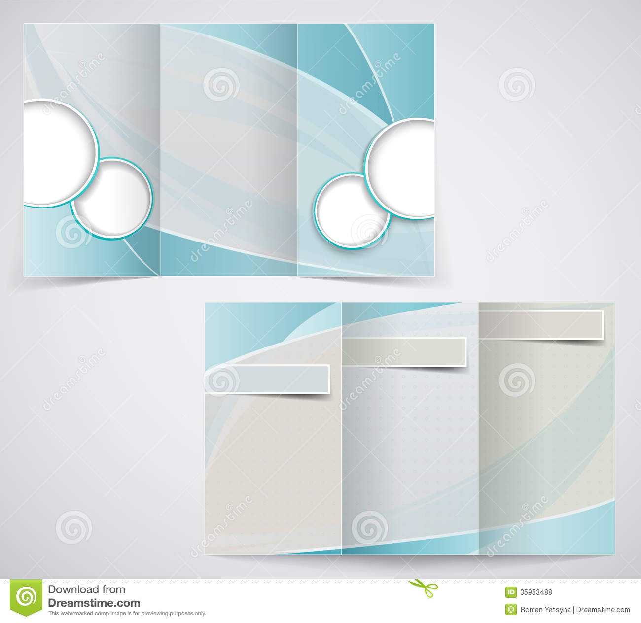 Tri Fold Business Brochure Template, Vector Blue D Stock Within Illustrator Brochure Templates Free Download