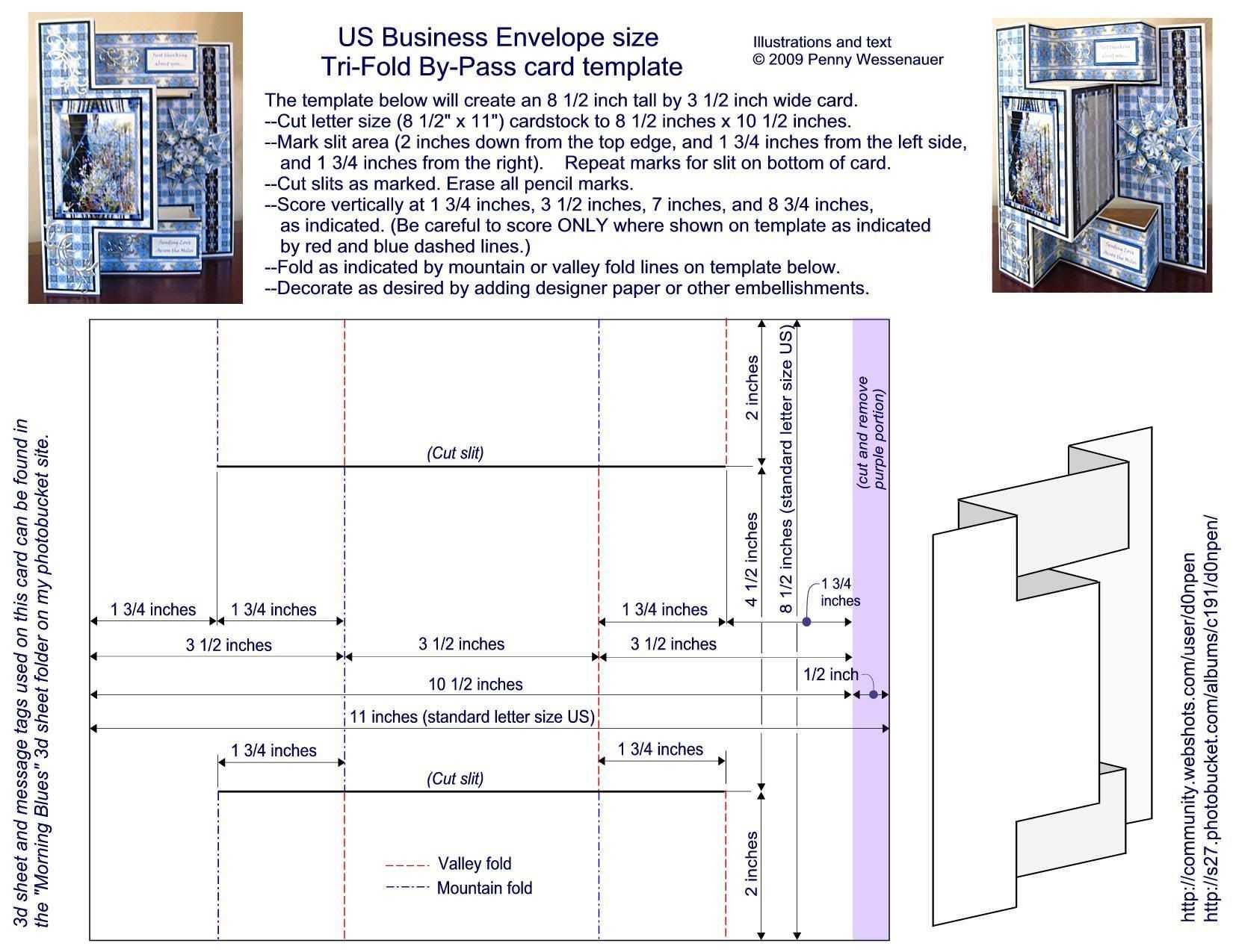 Tri Fold By Pass (Shutter) Card Template | Art | Card Throughout Three Fold Card Template