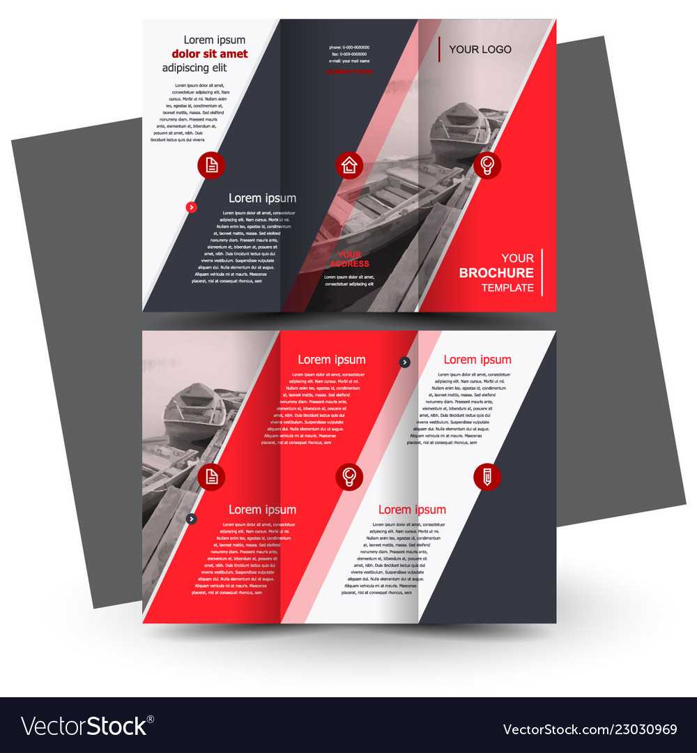 Tri Fold Red Brochure Design Template Inside Free Three Fold Brochure Template