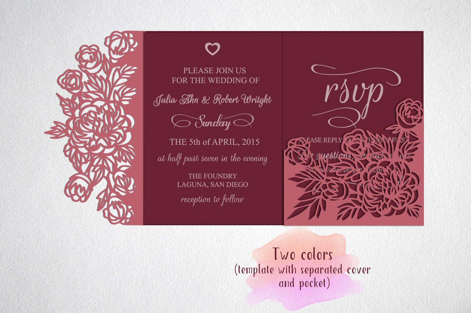Tri Fold Wedding Invitation Card Template Laser Cut Sxg Dxf In Three Fold Card Template