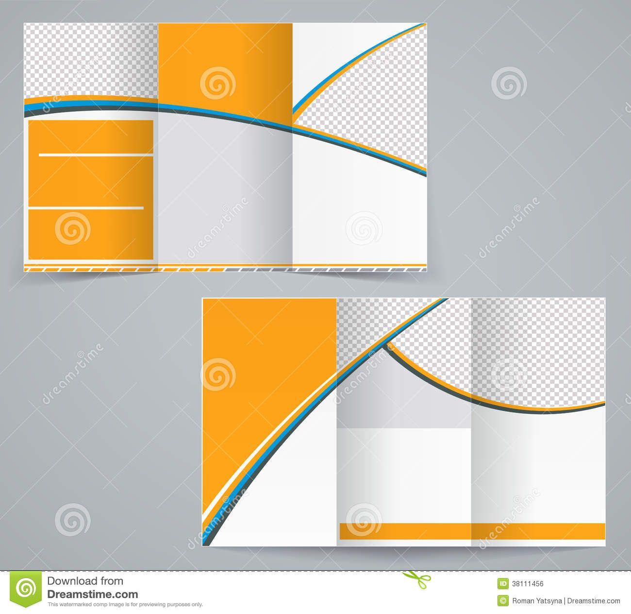 Trifold Brochure Design. Abstract. Round. Geometrical. Curve Within Brochure Template Illustrator Free Download