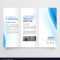 Trifold Brochure Design Template With Blue Wavy Intended For E Brochure Design Templates