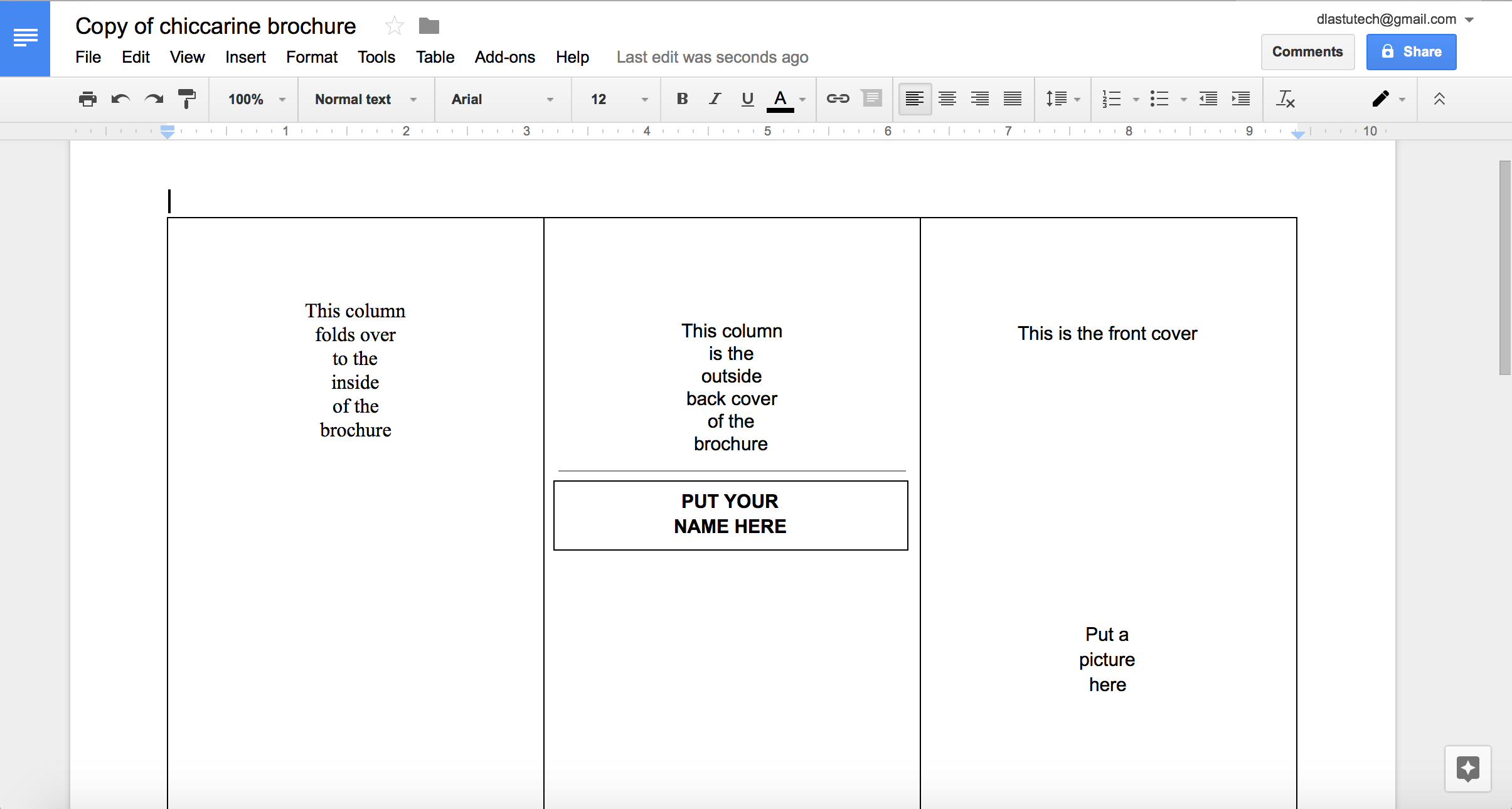 Tutorial: Making A Brochure Using Google Docs From A Intended For Google Doc Brochure Template