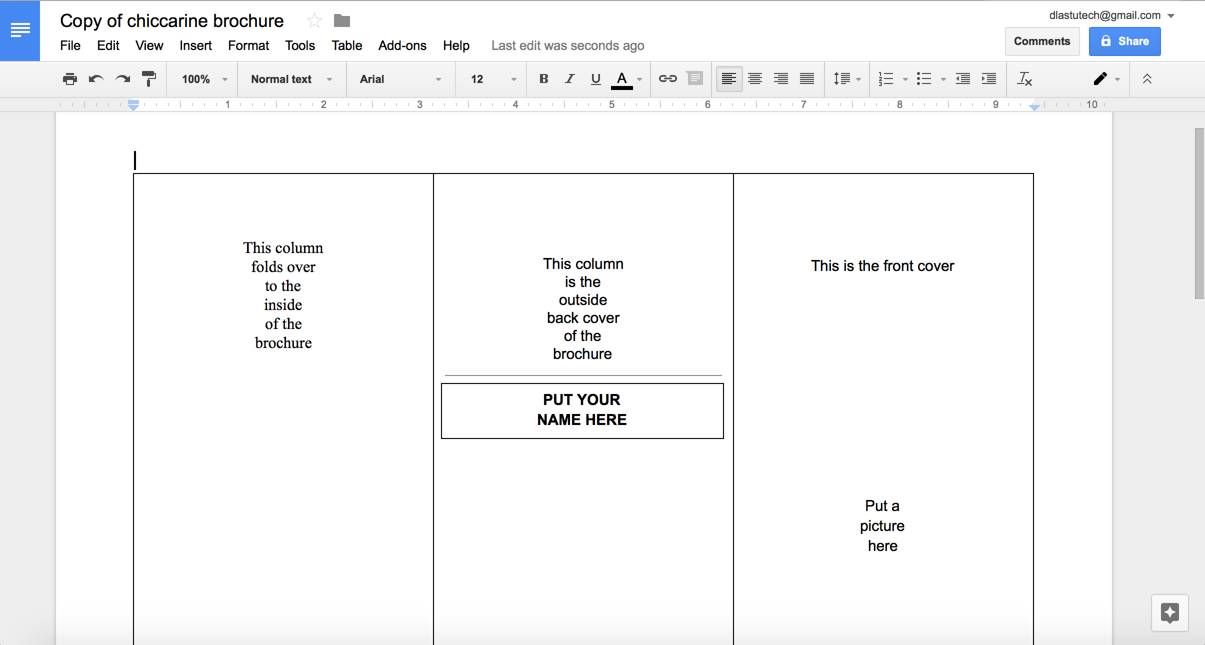 Tutorial: Making A Brochure Using Google Docs From A Regarding Brochure Template Google Drive