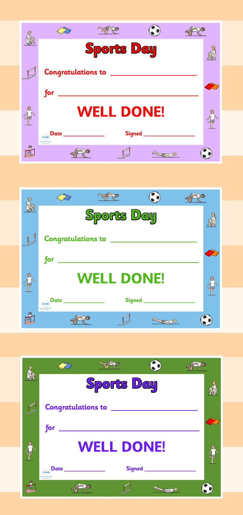 Twinkl Resources >> Editable Sports Day Award Certificates In Sports Day Certificate Templates Free