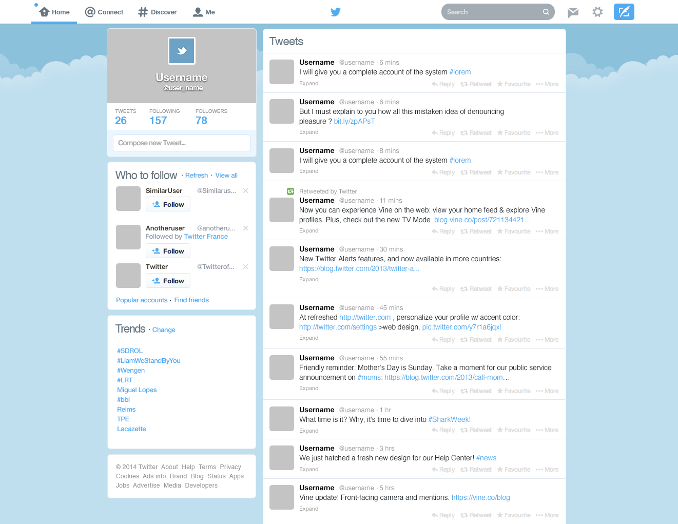 Twitter New Home Gui Psd Template – Download Psd With Blank Twitter Profile Template