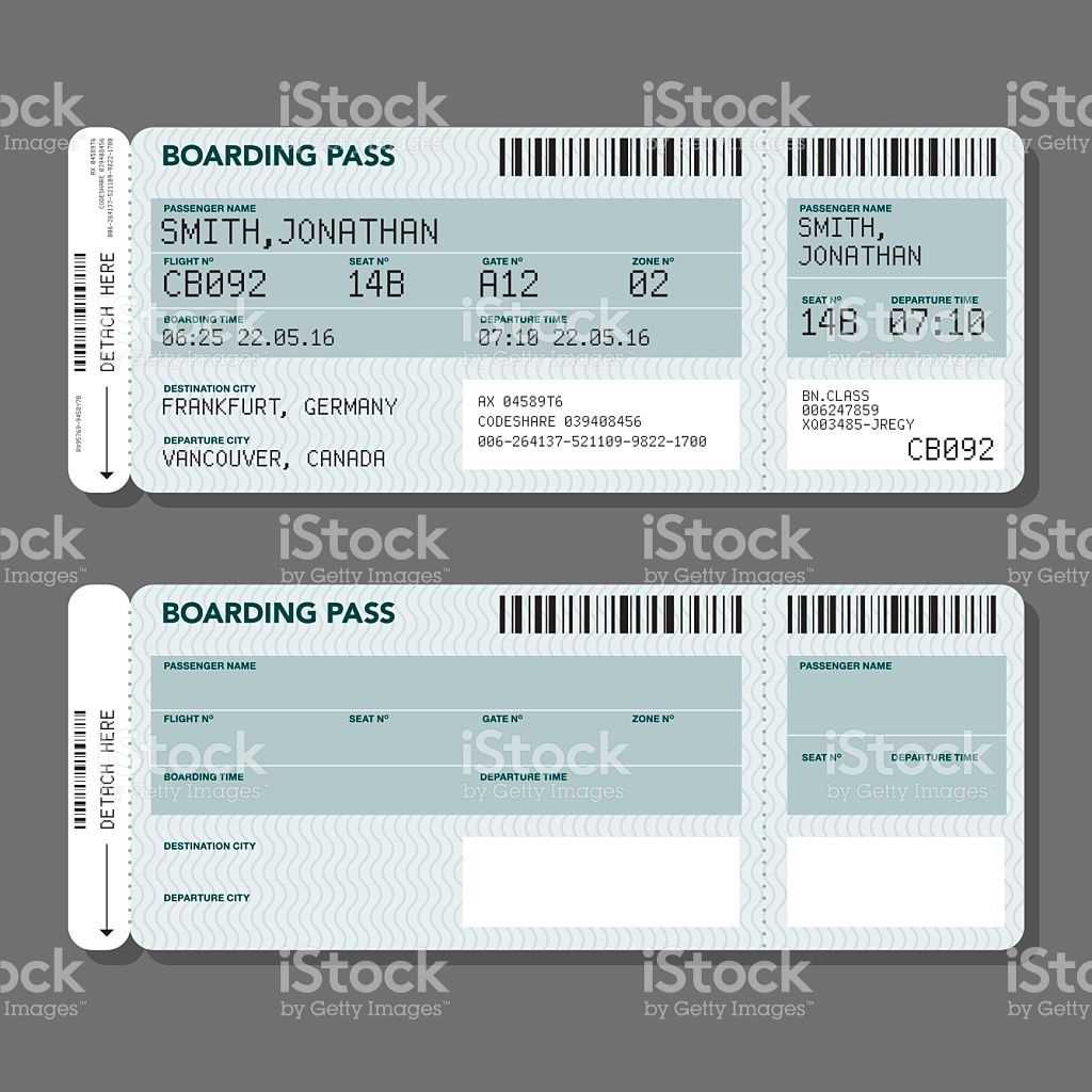 Two Simple Generic Airport Boarding Pass Icons. One Has With Regard To Plane Ticket Template Word