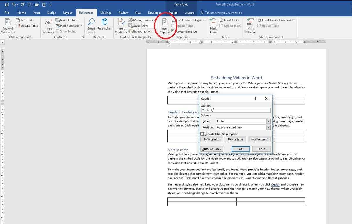 Two Ways To Generate A List Of Tables In A Word Document With Microsoft Word Table Of Contents Template