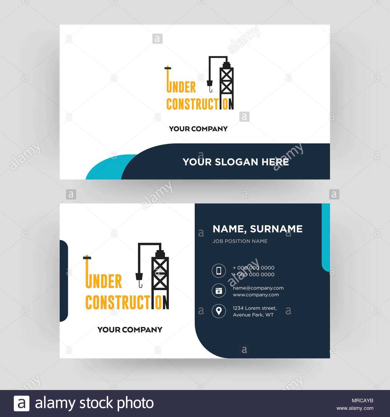 Under Construction Business Card Design Template Visiting Throughout Construction Business Card Templates Download Free