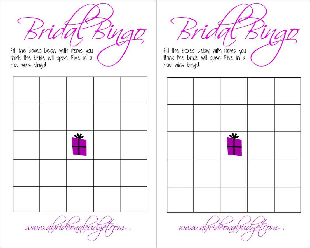 Unforgettable Bridal Bingo Free Template Blank Ideas Shower Regarding Blank Bridal Shower Bingo Template