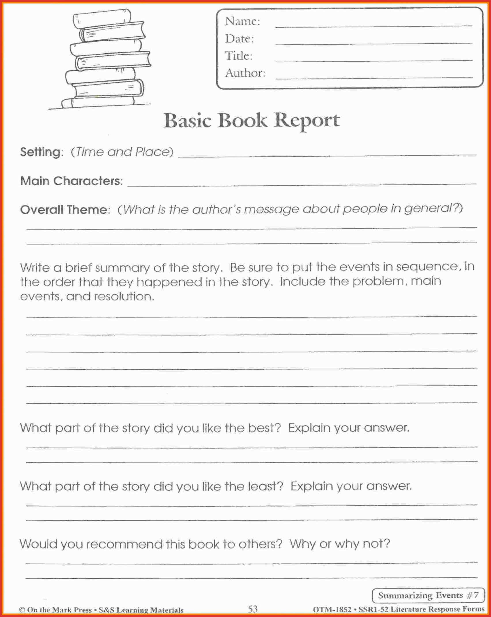 Unique 5Th Grade Book Report | Job Latter With Regard To Sandwich Book Report Printable Template