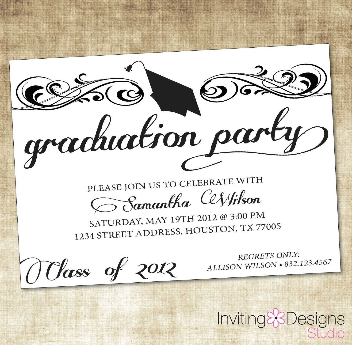 Unique Ideas For College Graduation Party Invitations Intended For Graduation Party Invitation Templates Free Word