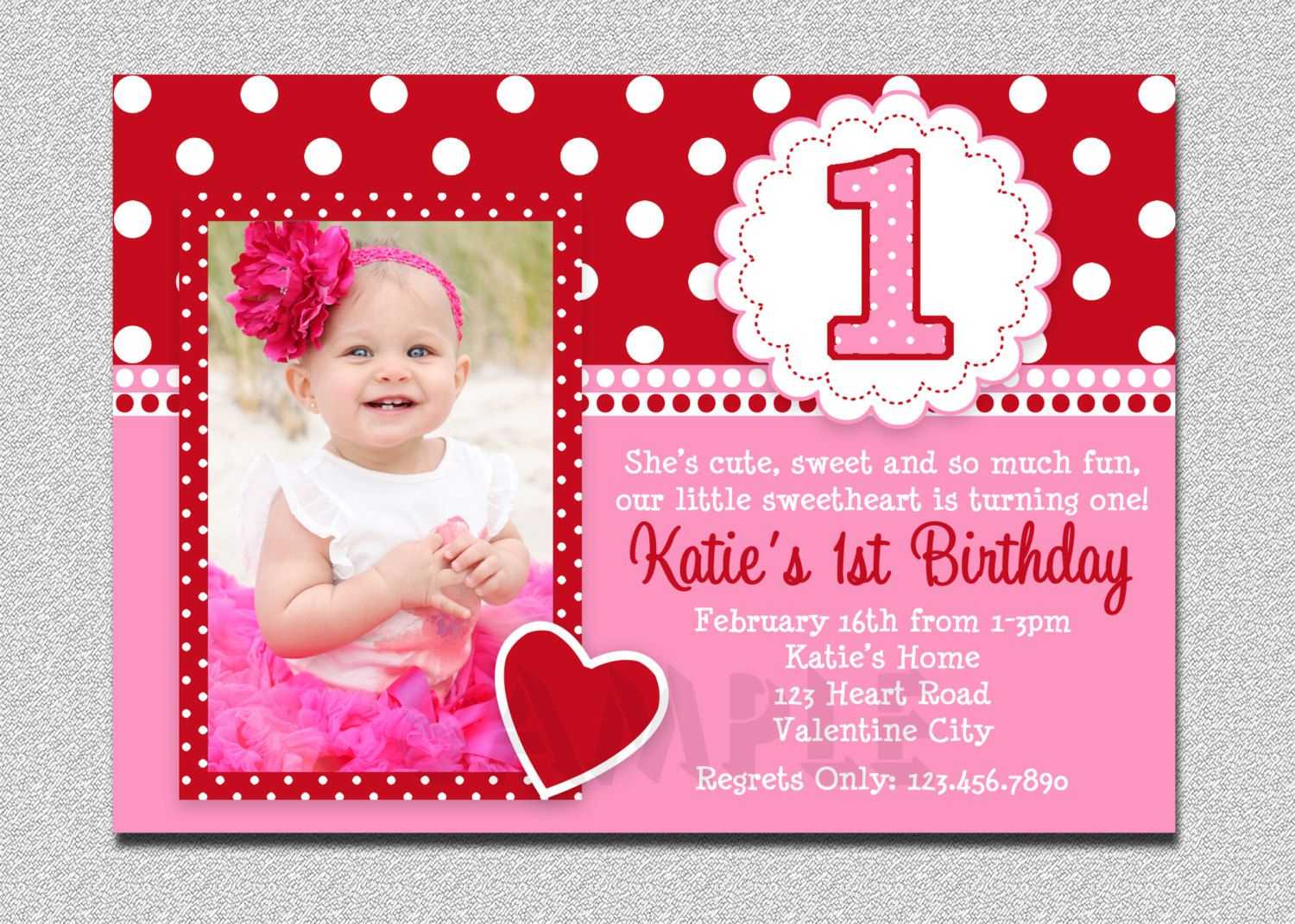 Unique Ideas For First Birthday Party Invitations Templates With First Birthday Invitation Card Template