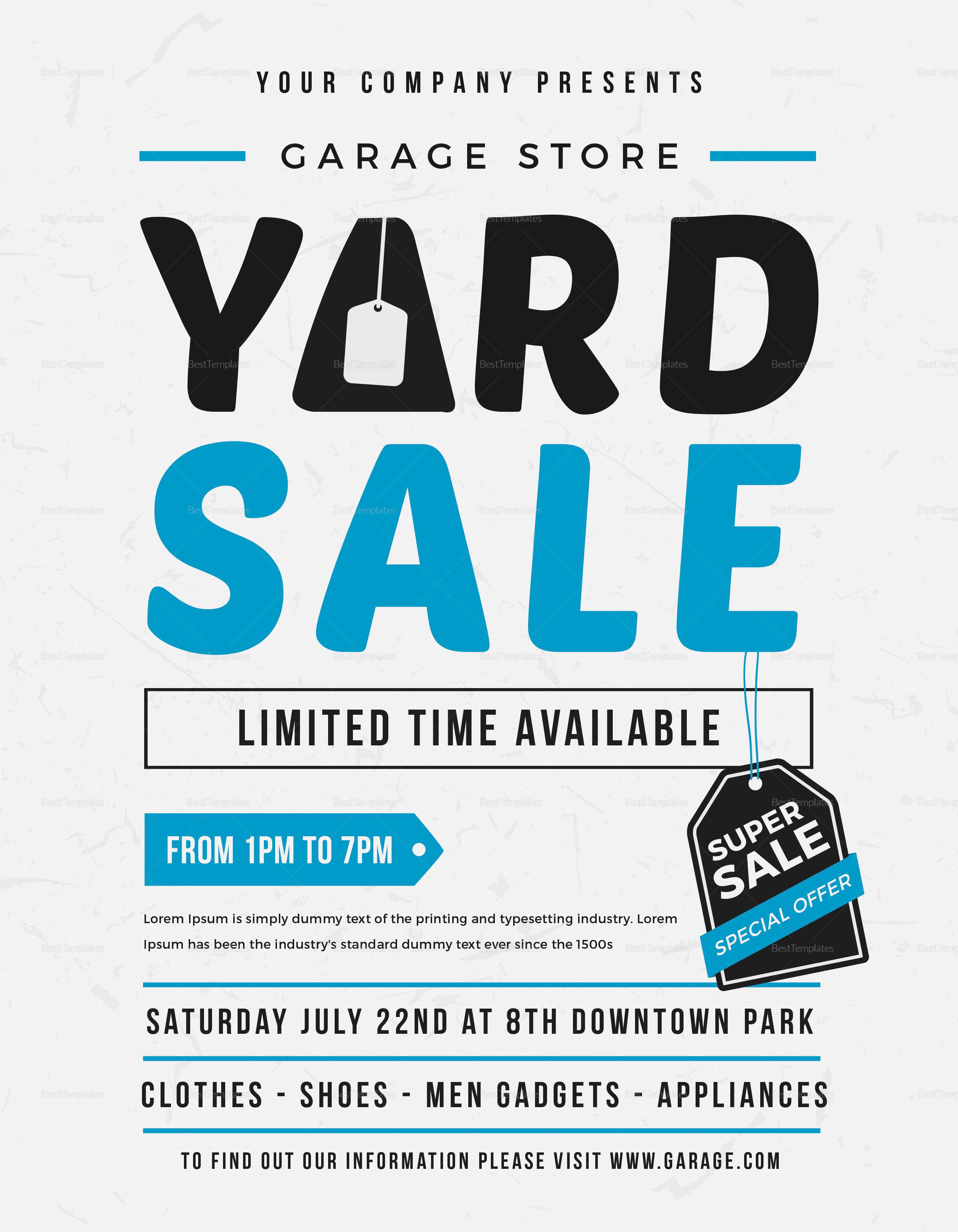 Unique Yard Sale Flyer Template Inside Garage Sale Flyer Template Word