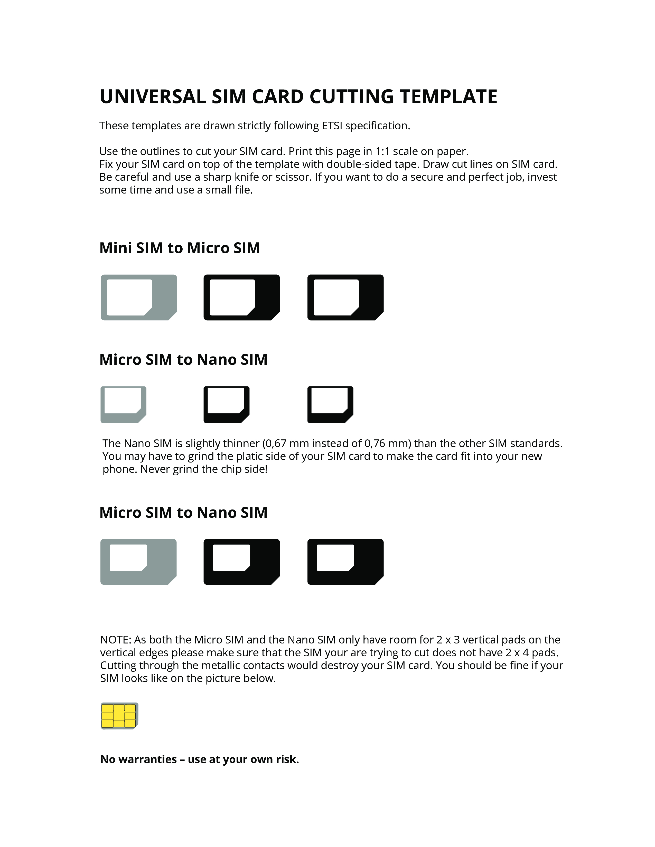 Universal Sim Card Cutting Template | Templates At Intended For Sim Card Template Pdf