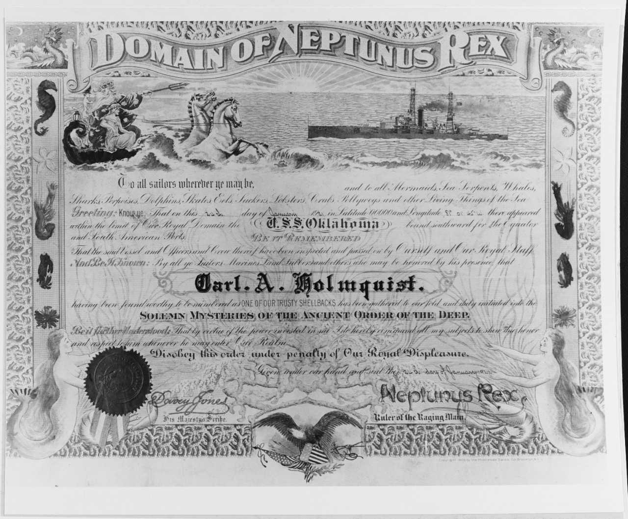 Unofficial Navy Certificates For Crossing The Line Certificate Template