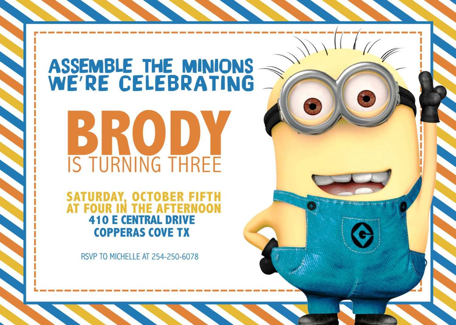 Updated! Bunch Of Minion Birthday Party Invitations Ideas In Minion Card Template