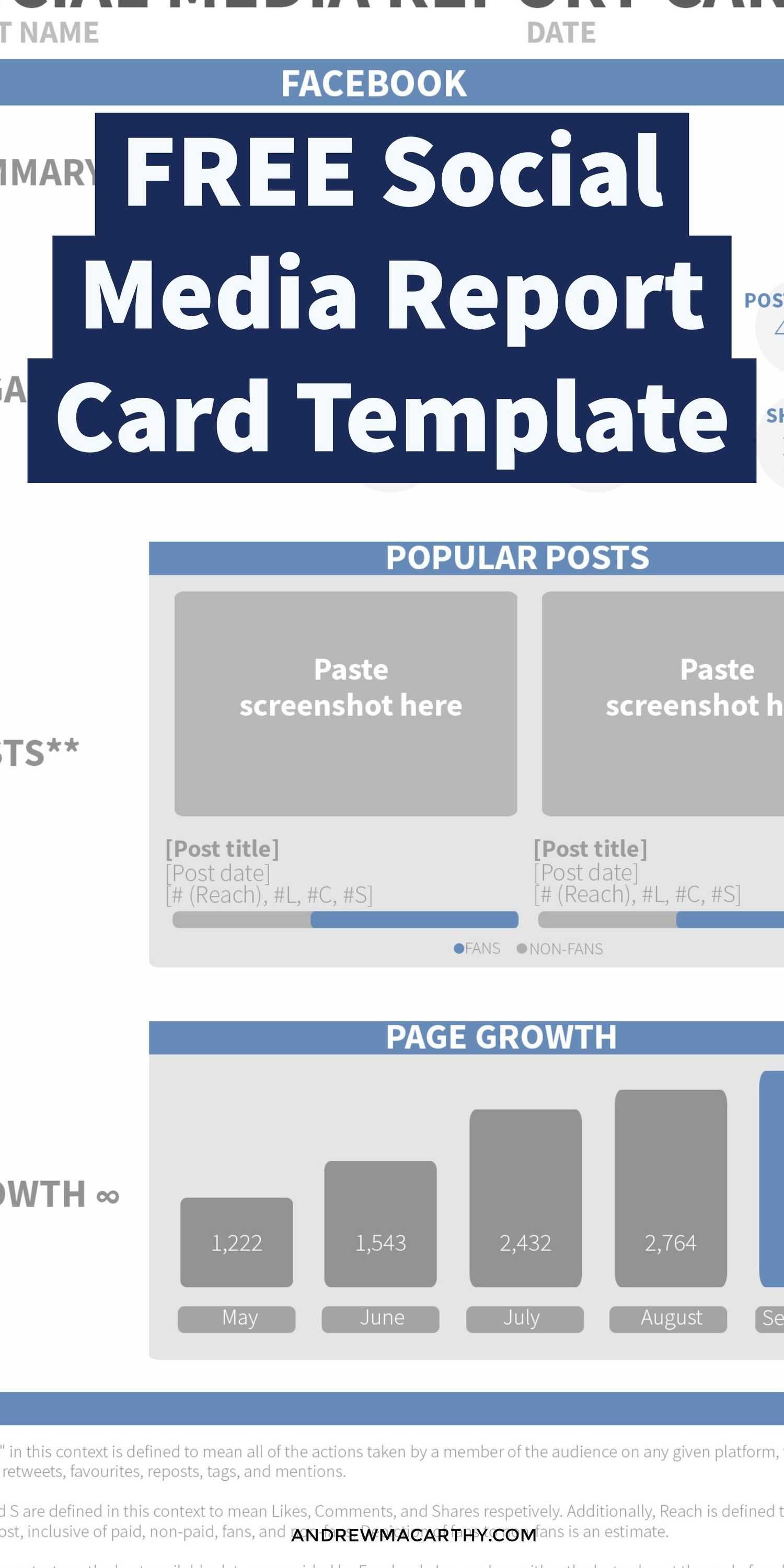 Use This Free Social Media Report Card Template To Wow Your Throughout Free Social Media Report Template