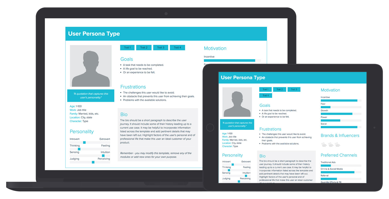 User Persona Template And Examples | Xtensio With Bio Card Template