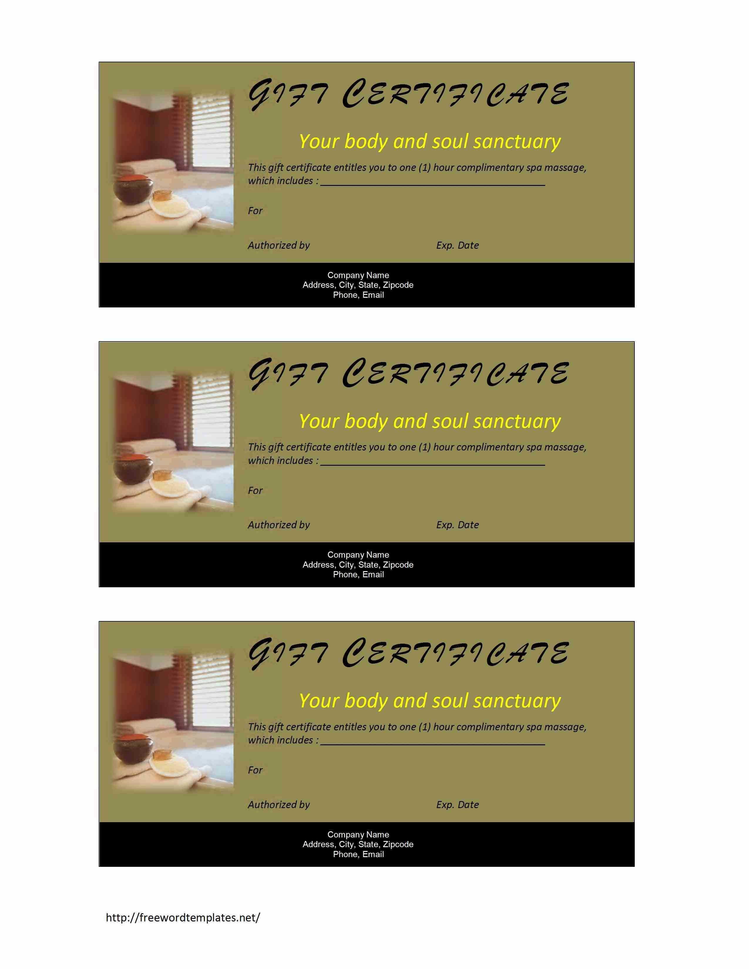 Valentine Massage Gift Certificate Template. Gift Inside Golf Certificate Templates For Word